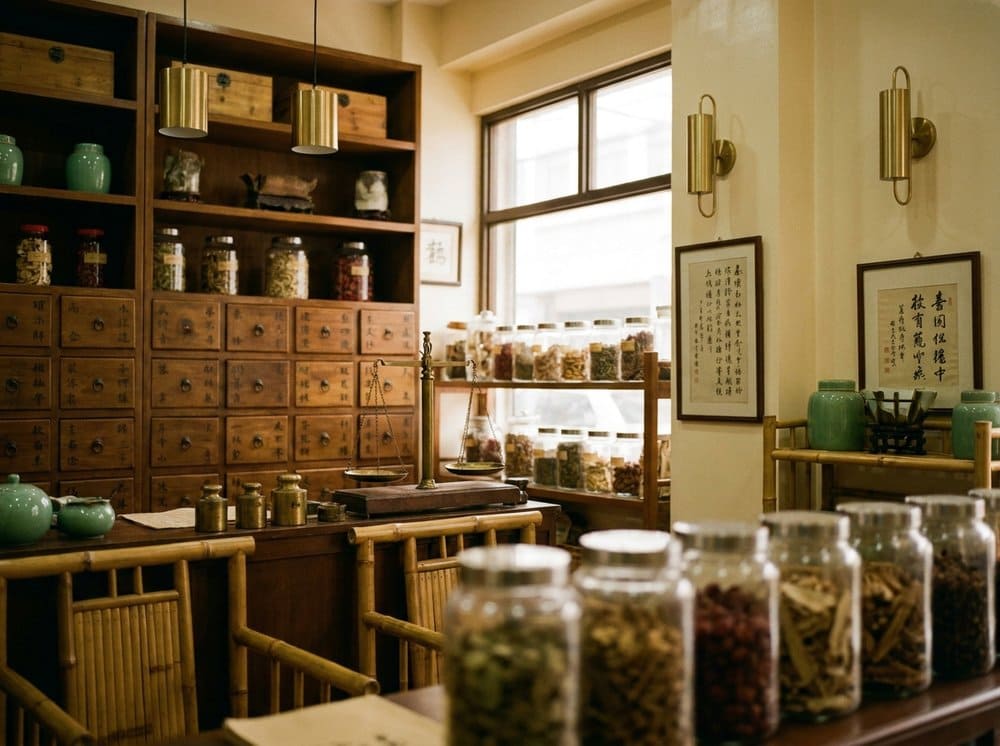 Old black and white family photograph of Chinese physicians